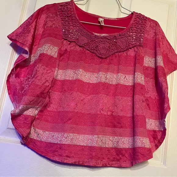 XL Bongo pink wing sleeved blouse - Picture 4 of 5